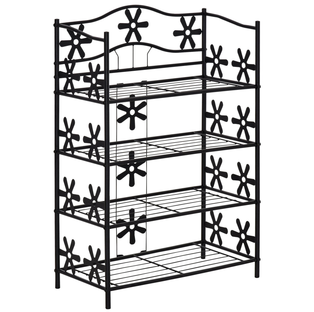 Scarpiera salvaspazio 59，5x30x92 cm in metallo nero