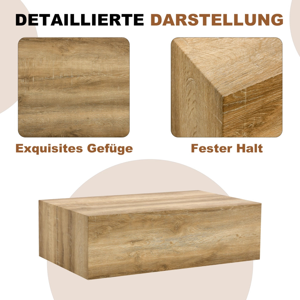 Tavolino da caffè rettangolare - per soggiorno - in MDF - 90x50x30 cm - effetto legno