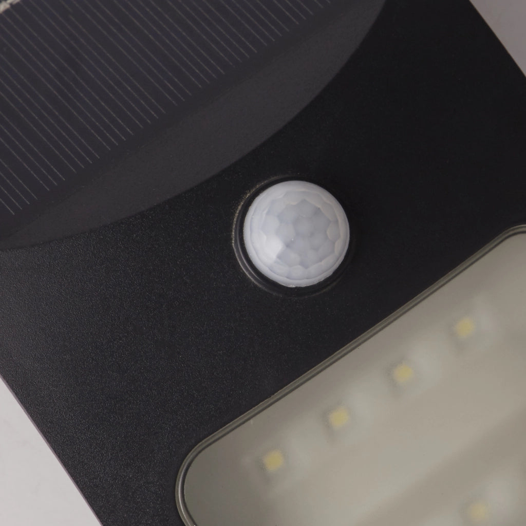 Applique Moderna Solare Policarbonato Nero Bianco Led 1,8W 3000K