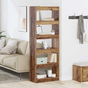Armadio per Libri 5 livelli 60 x 30 x 166 cm Legno vecchio 880459