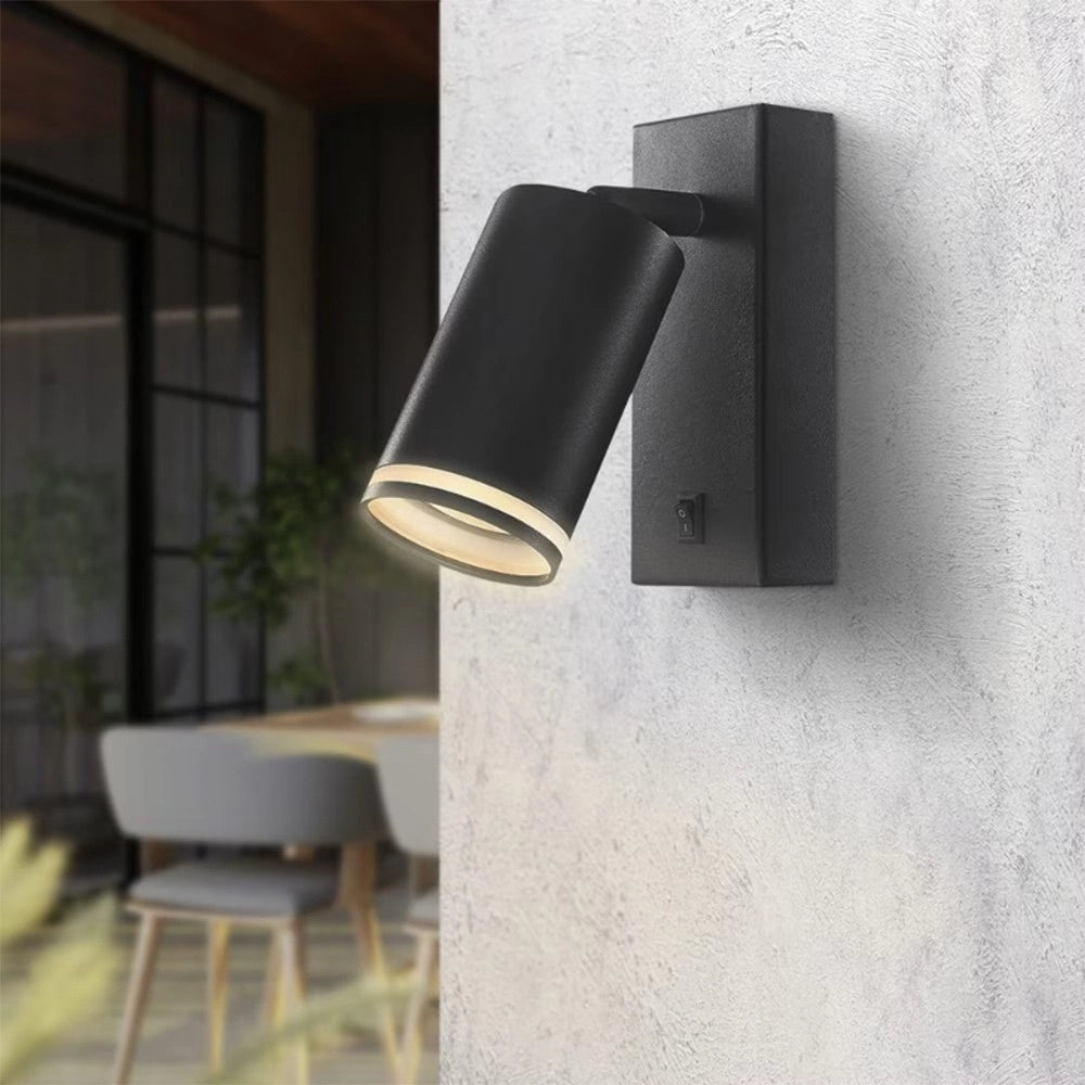 Trade Shop - Applique Da Muro Orientabile Con Interruttore On/off Con Attacco Gu10 In Alluminio Mr-02 -