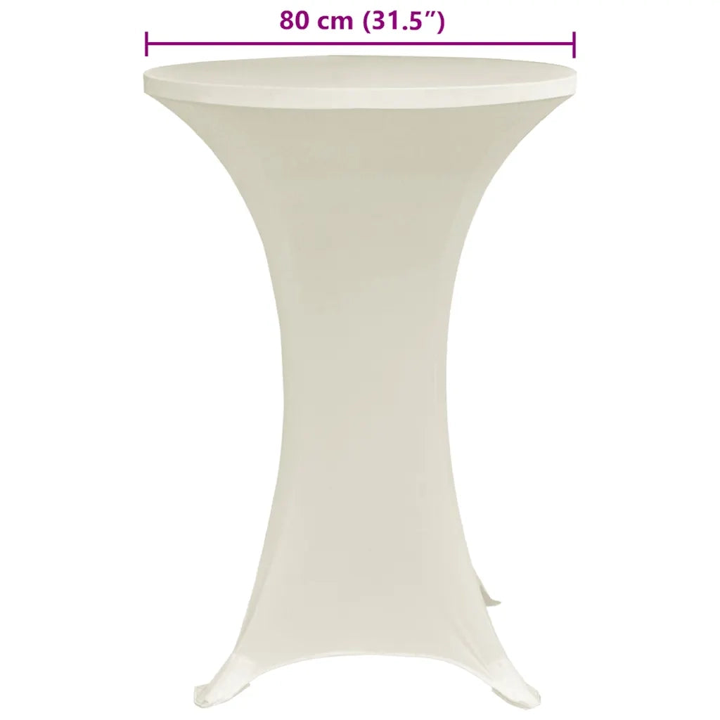 Coperture Verticali per Tavolo 4 pz ?80 cm Crema Elastico CFW1090728