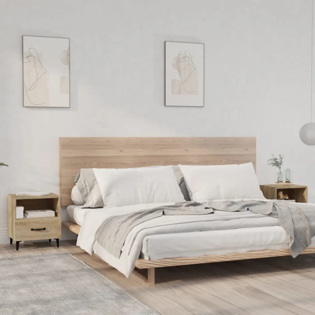 Set di 2 Comodini | Armadio da Notte | Mobiletto da notte Rovere Sonoma in Legno Multistrato