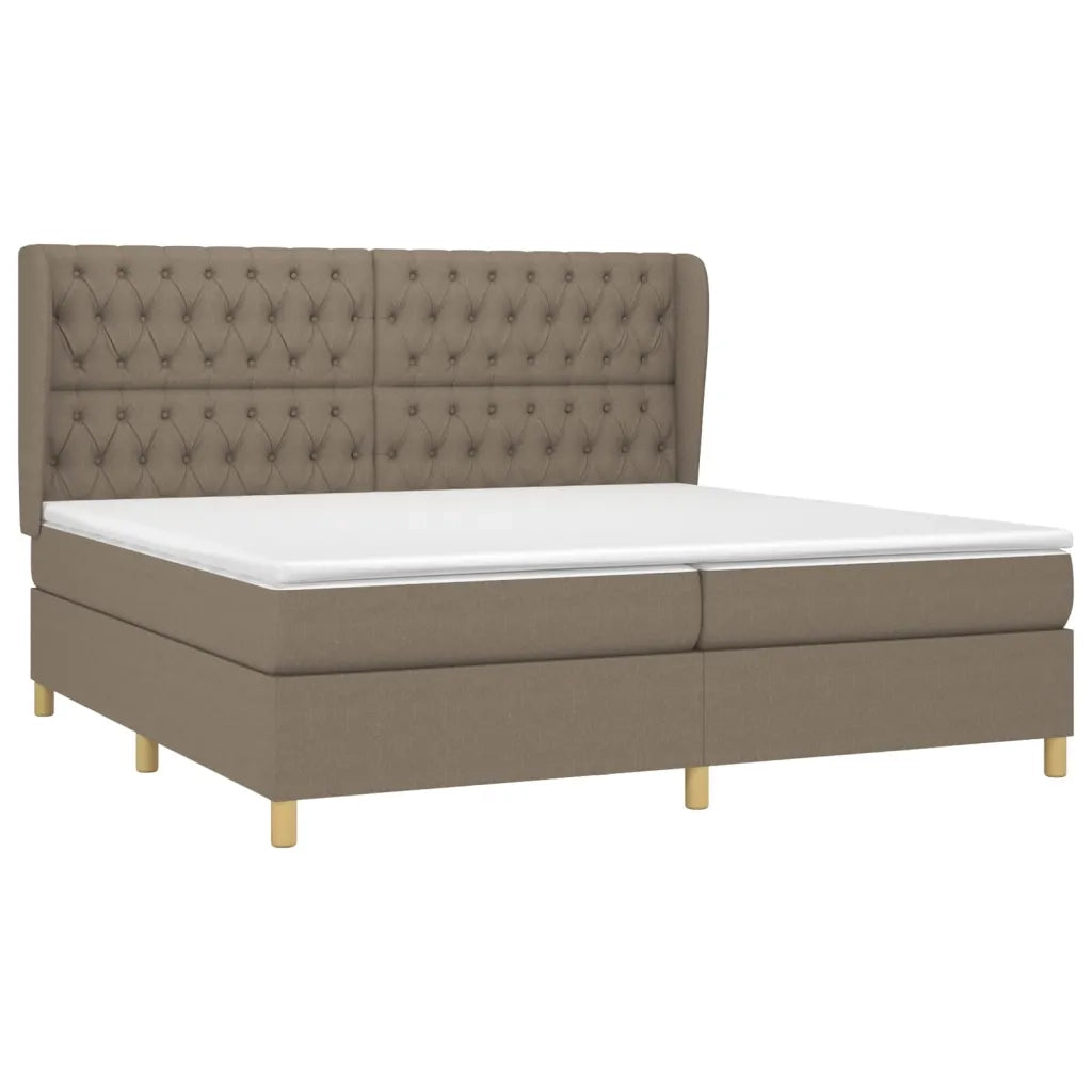 Giroletto a Molle con Materasso Tortora 200x200 cm in Tessuto 3128793