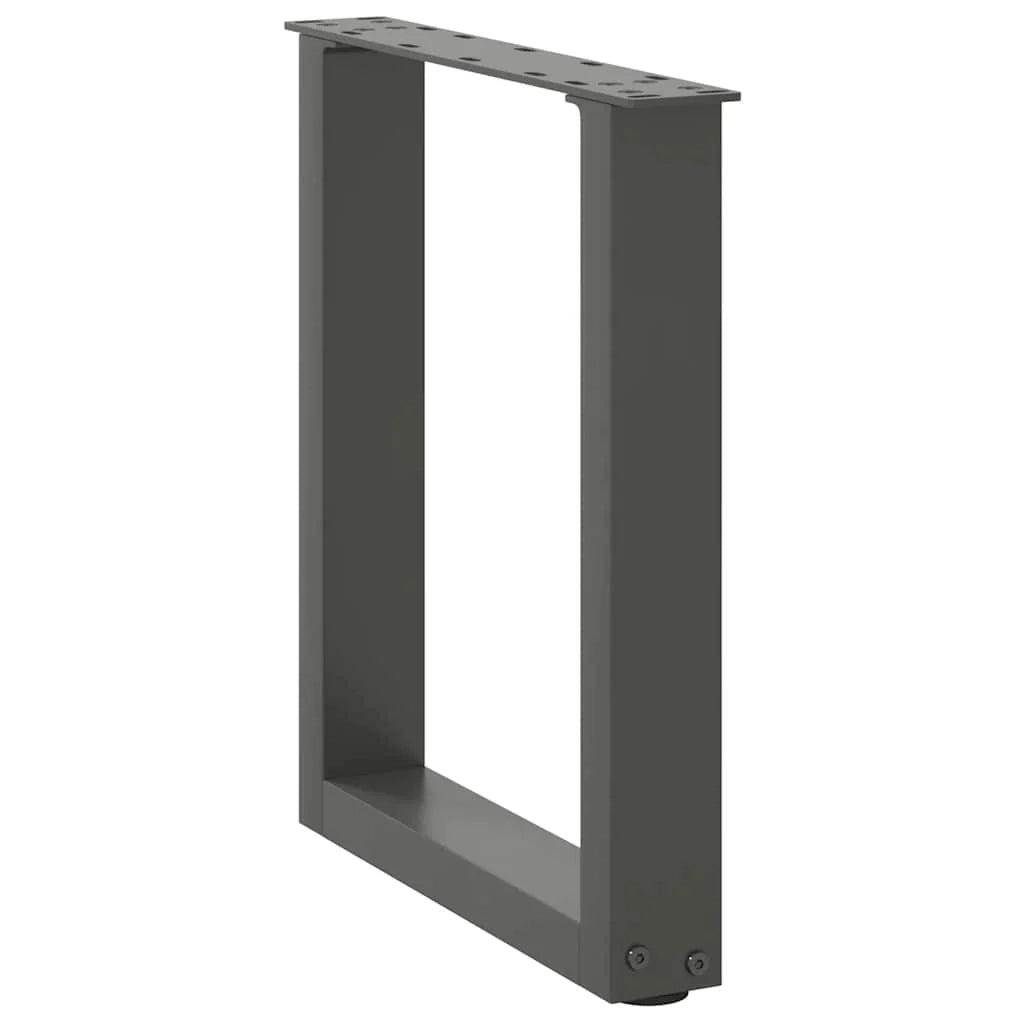 Set di 2 gambe regolabili per tavolino da caffè a forma di U 38 x 43 cm design moderno acciaio antracite 02_0057394