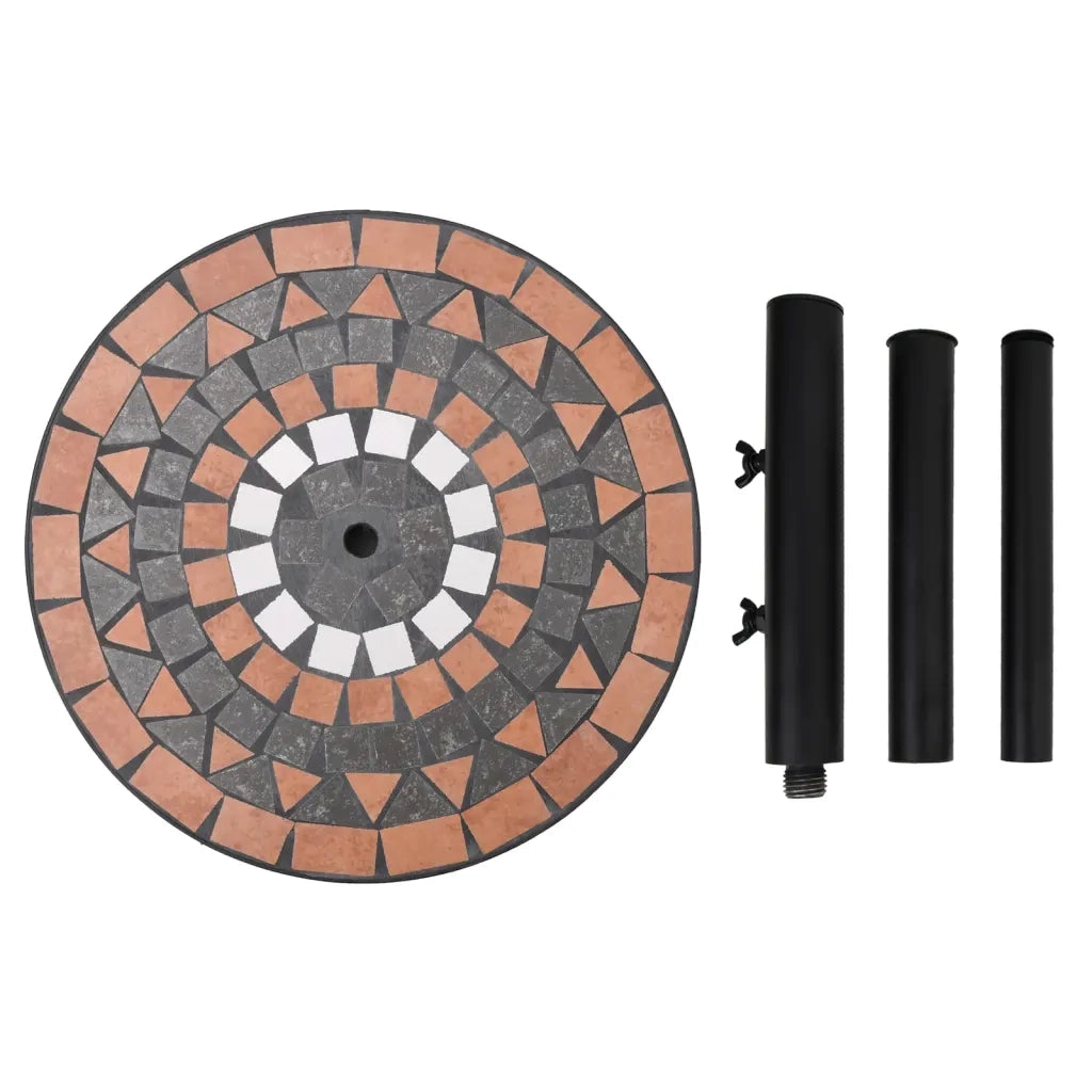 Base per Ombrellone Terracotta e Bianco Rotonda 12 kg 362225