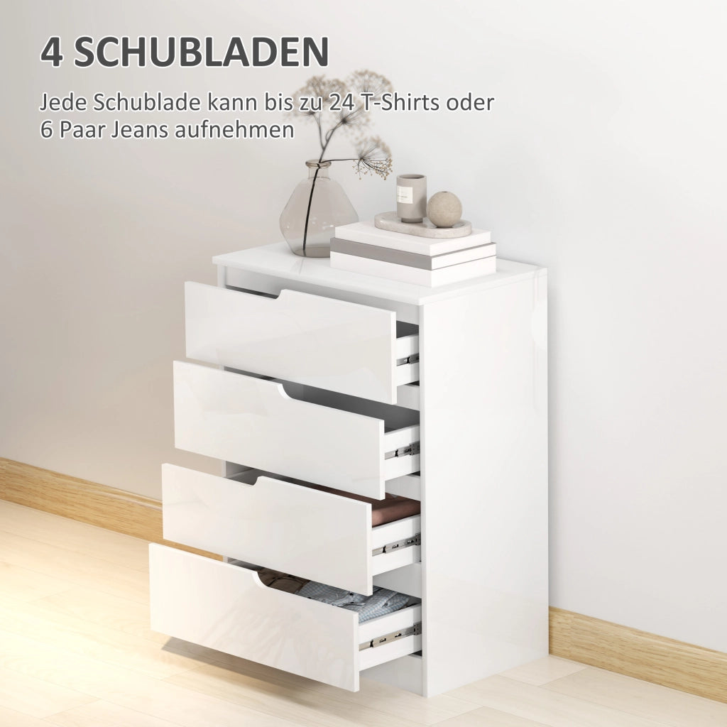 Cassettera 4 Cassetti, Armadio ¨C Zephmum ¨C Bianco, Legno, 80x40x86