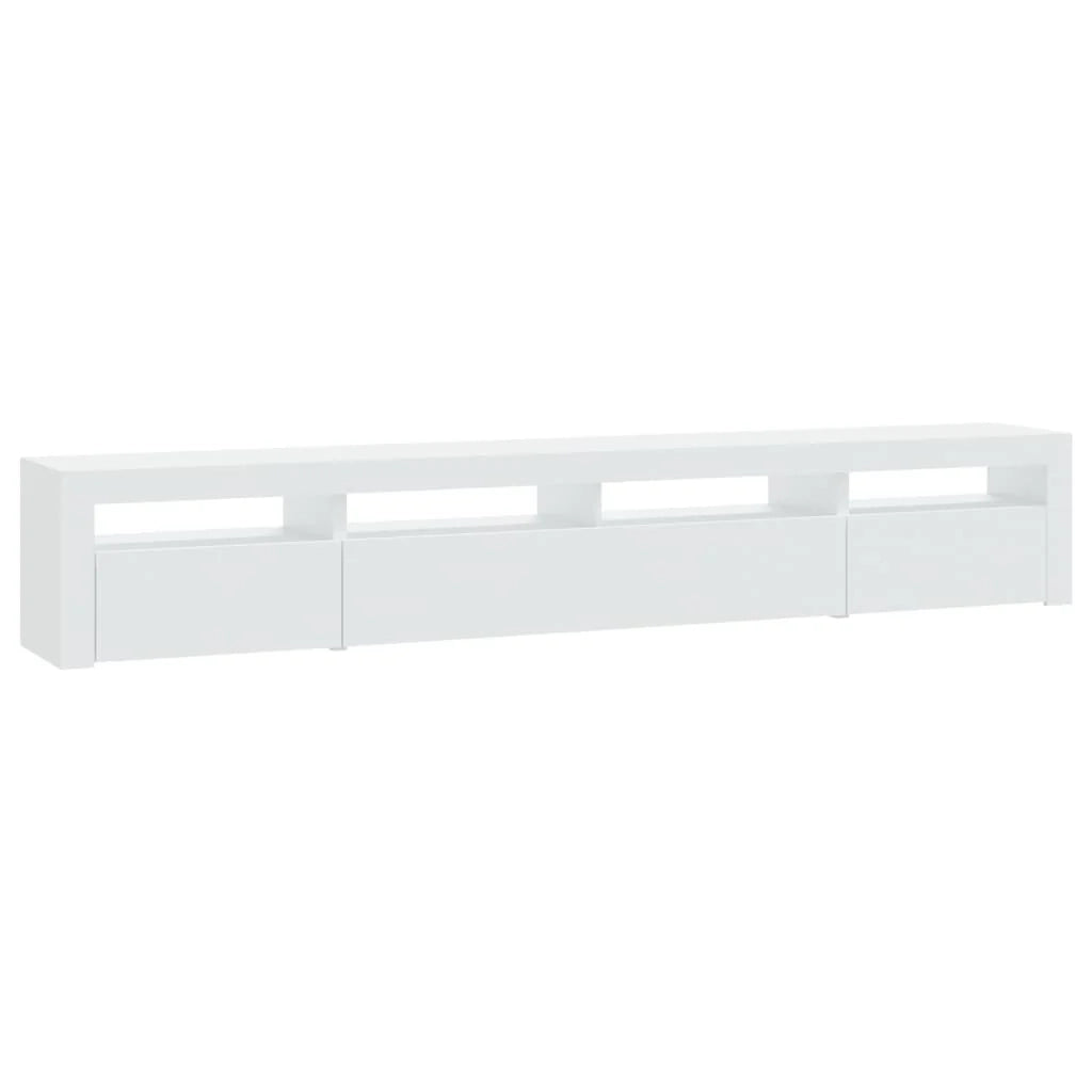 Mobile TV multimediale scaffale TV credenza mobile TV sala da pranzo soggiorno camera da letto con luci LED 240 x 35 x 40 cm bianco 02_0026563