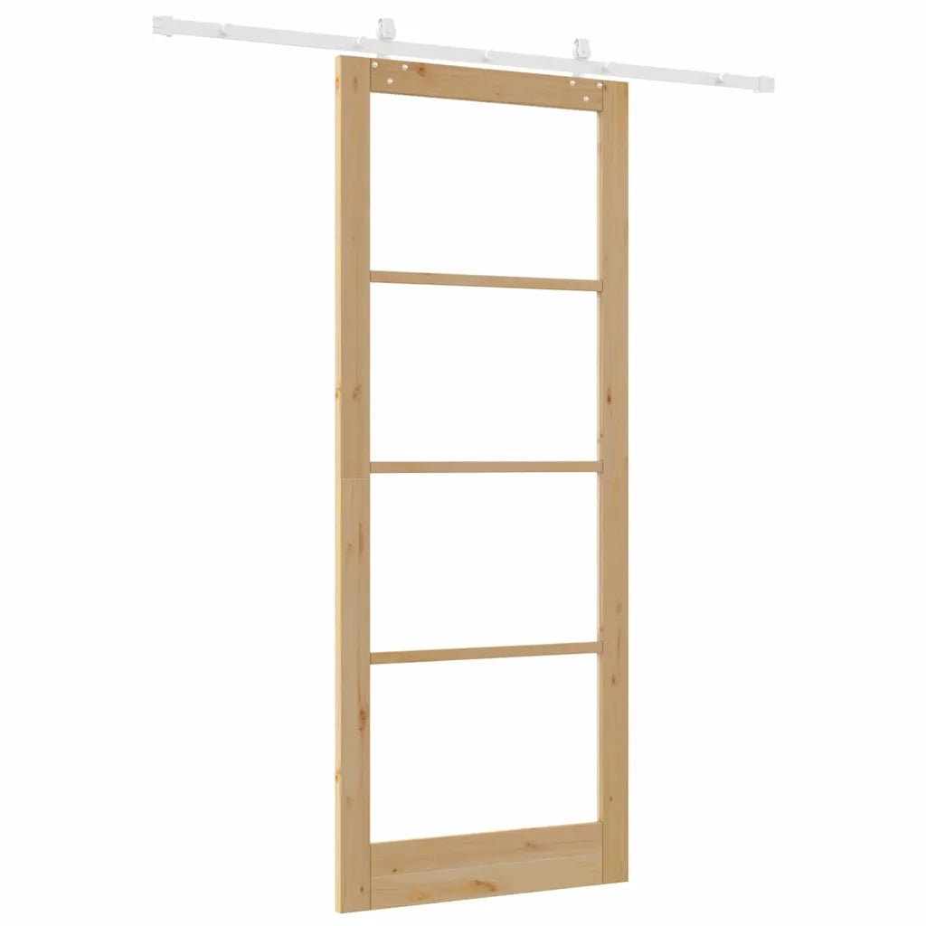 Porta Scorrevole Marrone 93 x 232 cm Legno e metallo 3332263