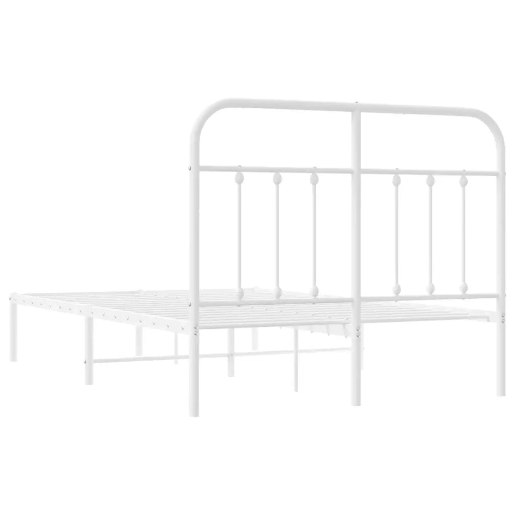 Giroletto con Testiera-Struttura Letto con testiera in Metallo Bianco 120x200 cm 320678