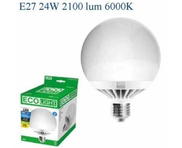 Bisonte Lampadina Led Globo E27 24W=130W 2100lm 6000k