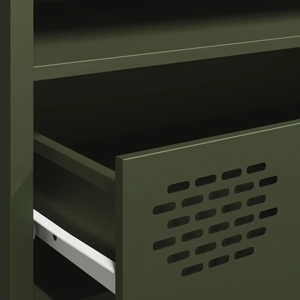 Mobile TV Verde Oliva 202x39x43,5 cm Acciaio Laminato a Freddo 3307159