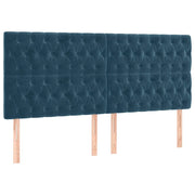 Testiera | Testata Blu Scuro 200x7x118/128 cm Velluto