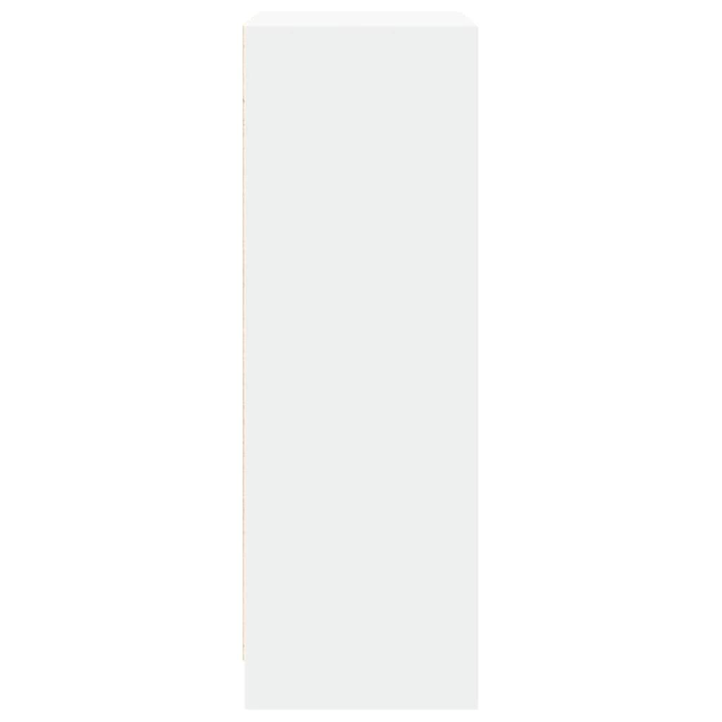 Buffet credenza cassettiera mobiletto mobile contenitore organizer per cucina soggiorno salotto con illuminazione a LED 77 x 34 x 100 cm legno ingegnerizzato bianco 02_0029775