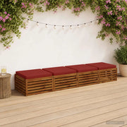 Cuscini per Sedia in 4 Pezzi SOEST 4 pz 100% Poliestere Rosso 944718