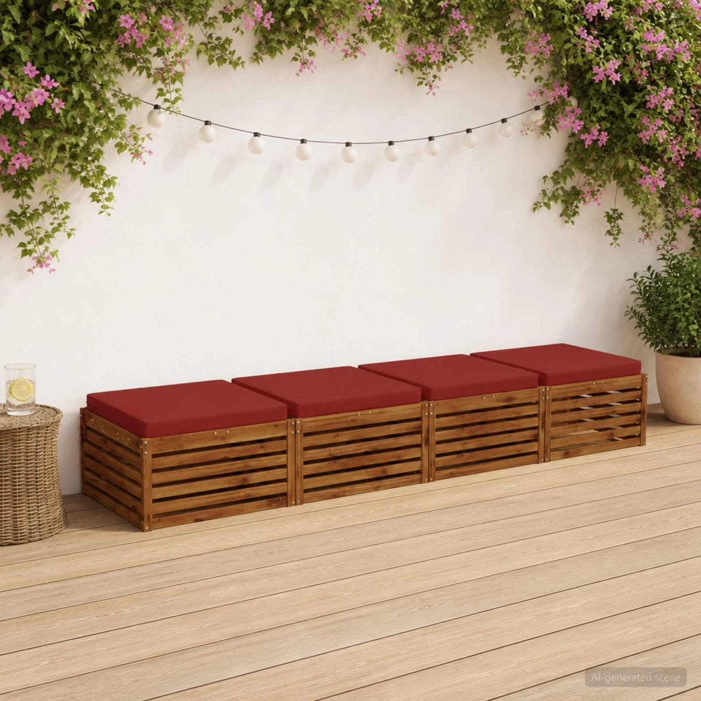 Cuscini per Sedia in 4 Pezzi SOEST 4 pz 100% Poliestere Rosso 944718