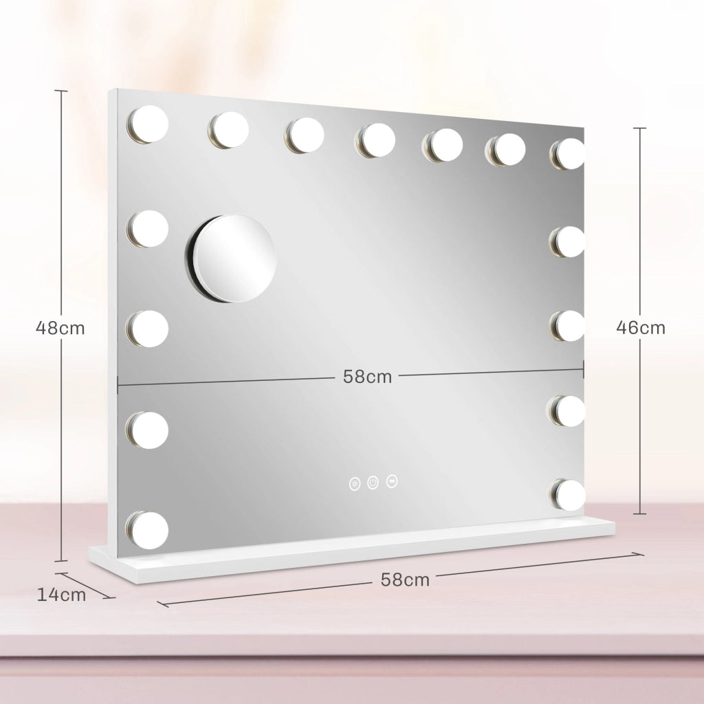 Specchio LED da Bagno ¨C Zephmum ¨C 58x48cm Bianco