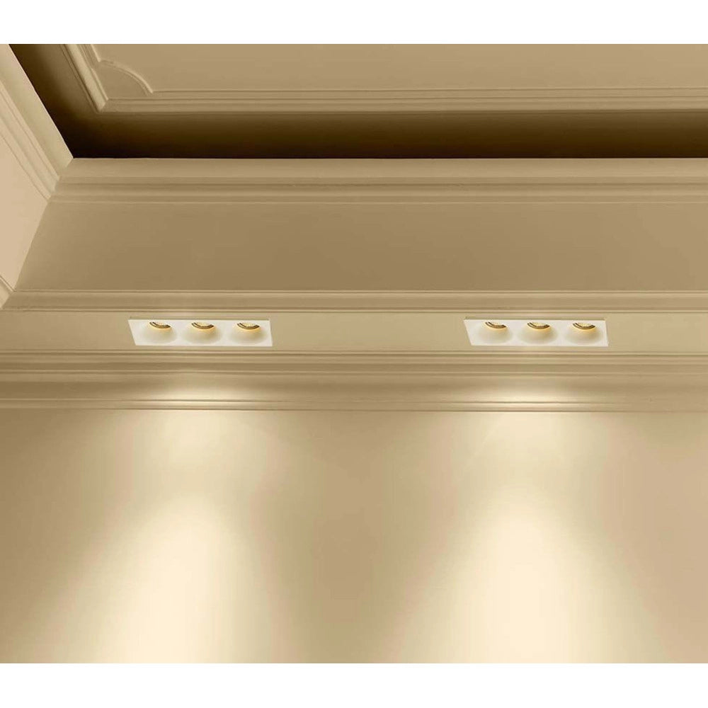 Trade Shop - Porta Faretto In Gesso A Scomparsa 3 Led Fori Da Incasso Soffitto Verniciabile -