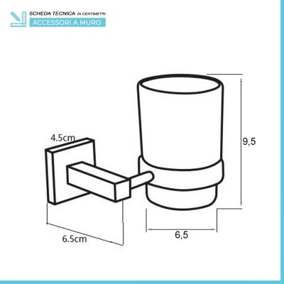 Set accessori a muro 6 pezzi in metallo cromato e viti incluse  Rock