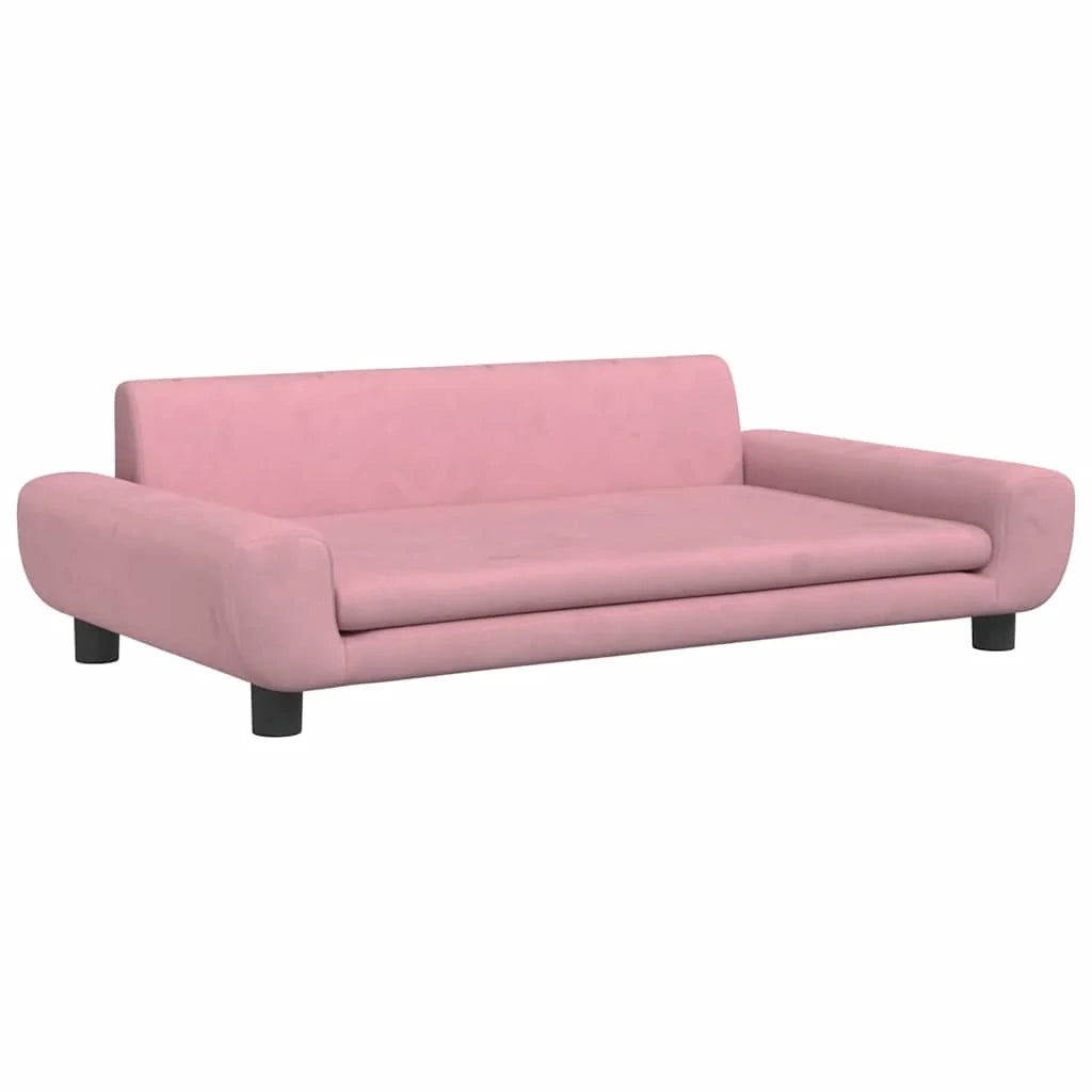 Cuccia per cani comoda cesta da divano 100 x 54 x 33 cm velluto rosa 02_0042610