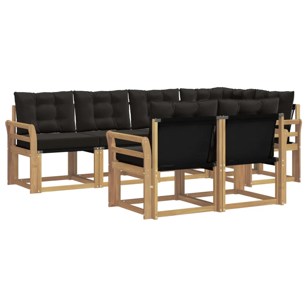 Set di divani da esterno 7 pz Bianco e Nero 3389574