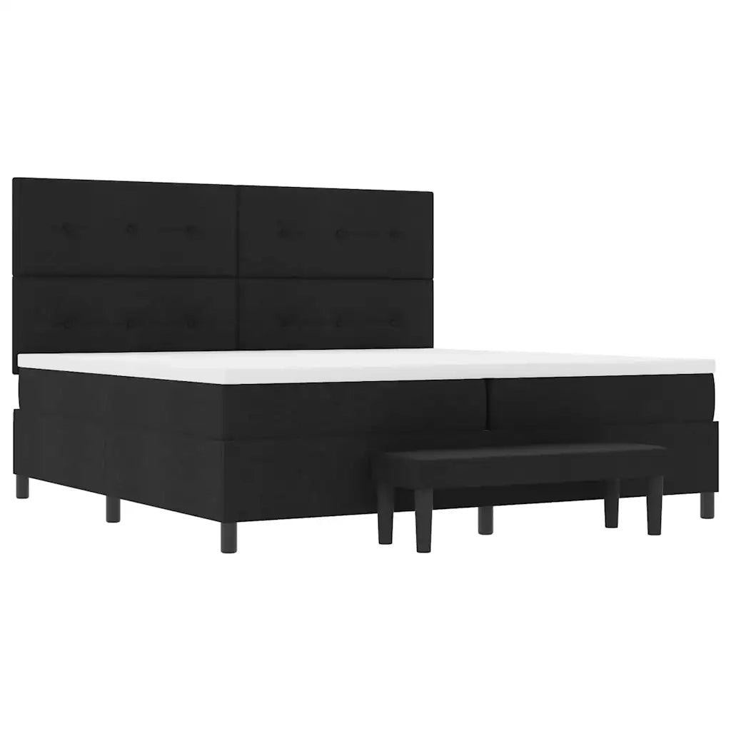 Letto a molle con materasso Nero 200 x 200 cm Tessuto 3344095