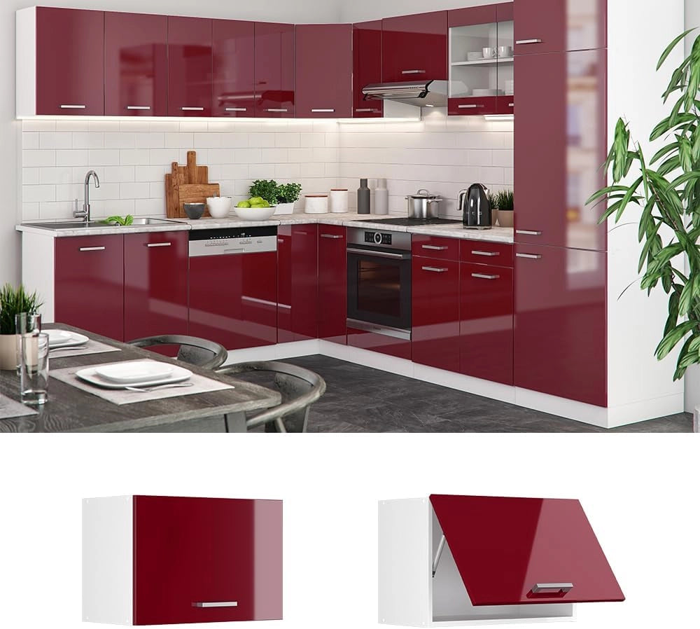 Pensile da cucina R-Line, Rosso lucido, 60 cm Piatto, per la libera combinazione all'interno di sistemi cucina modulari