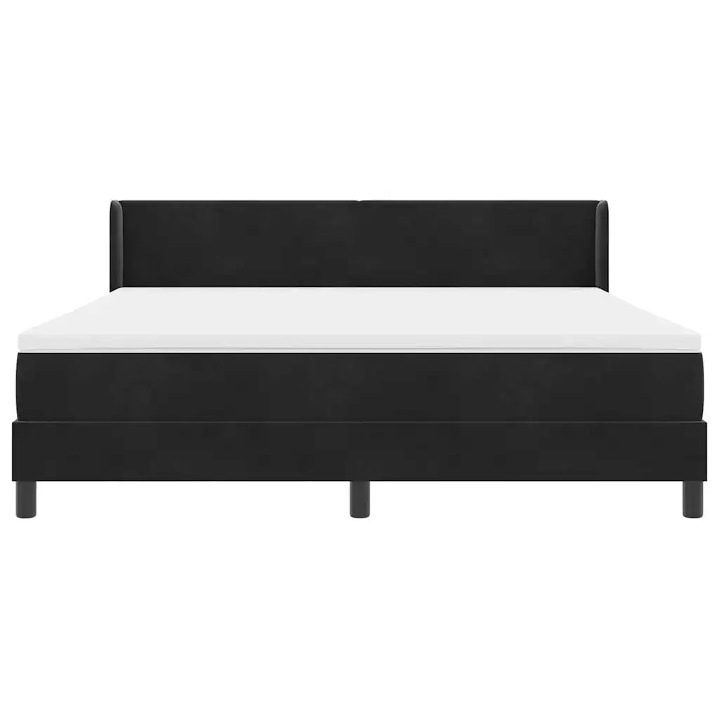 Letto a molle con testiera Nero 200 x 180 cm Velluto 3341482