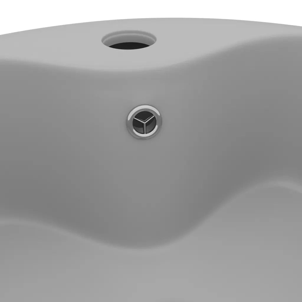 Lavandino con Troppopieno Grigio Chiaro Opaco 36x13 cm Ceramica 147037