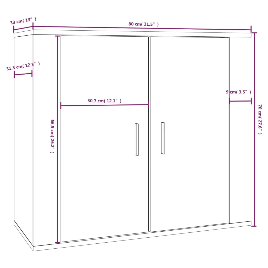 Credenza buffet cassettiera mobile contenitore organizer cucina soggiorno soggiorno 80 x 33 x 70 cm derivati ​​del legno marrone 02_0031109