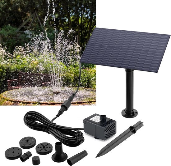 Pompa di acqua solare - Pannello solare - 180L/h - 5W - Palo di sostegno