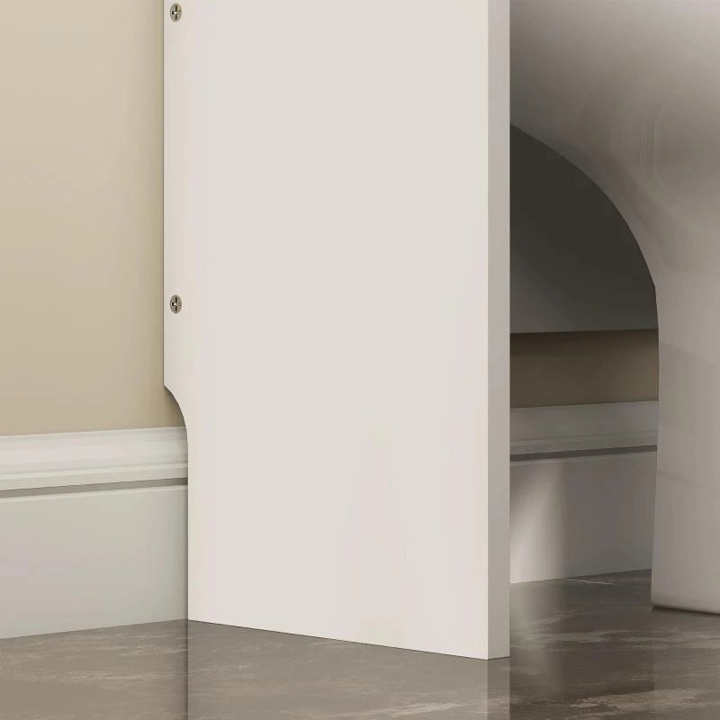 MOBILE SOPRA WC CON 3 MENSOLE CHIUSE E RIPIANO APERTO, IN LEGNO, 65X22X161 CM, BIANCO