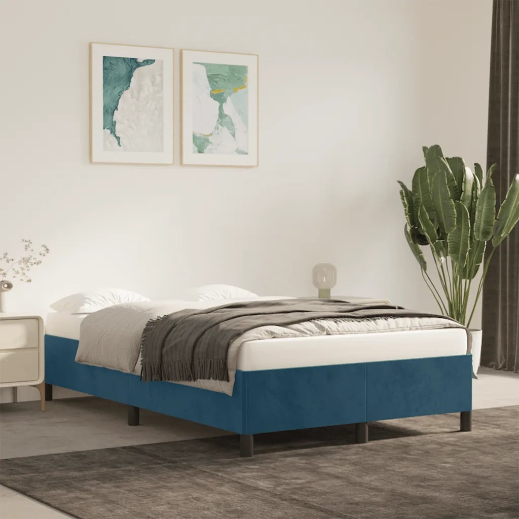 Giroletto senza Materasso-Struttura Letto Blu Scuro 120x190 cm Velluto 261949