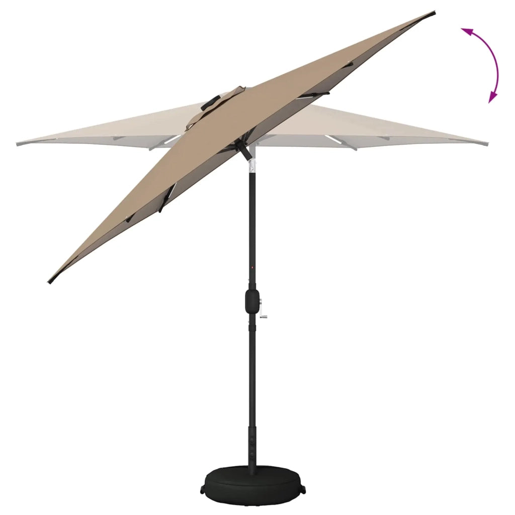 Parasol da giardino con luci LED e base 270 x 270 cm Poliestere 42036259