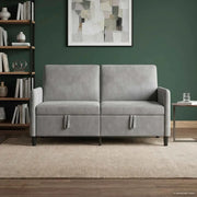 Divano con Storage Grigio Chiaro 152 x 78 x 87 cm Poliestere 42036933