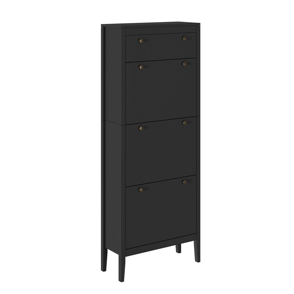 Vicco Armadio per le scarpe Nero 60 x 153 cm 3 scomparti