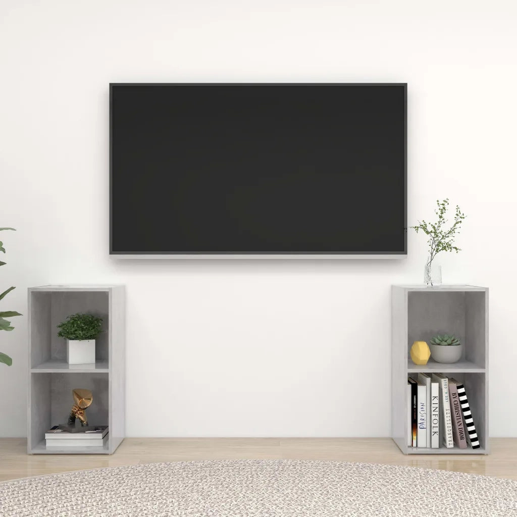 Mobili TV 2 pz Grigio Cemento 72x35x36,5 cm in Truciolato  cod mxl 26625