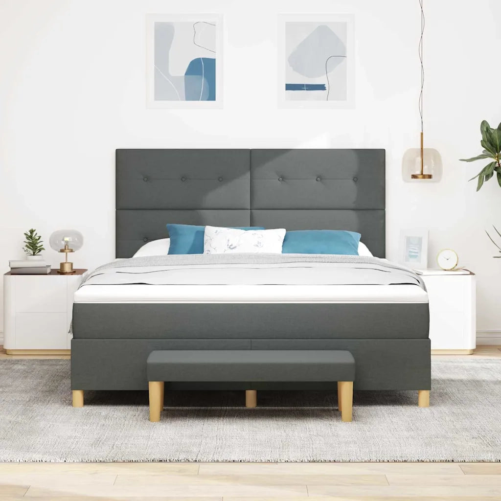 Letto a molle con testiera Grigio scuro 180 x 200 cm Tessuto 3344087