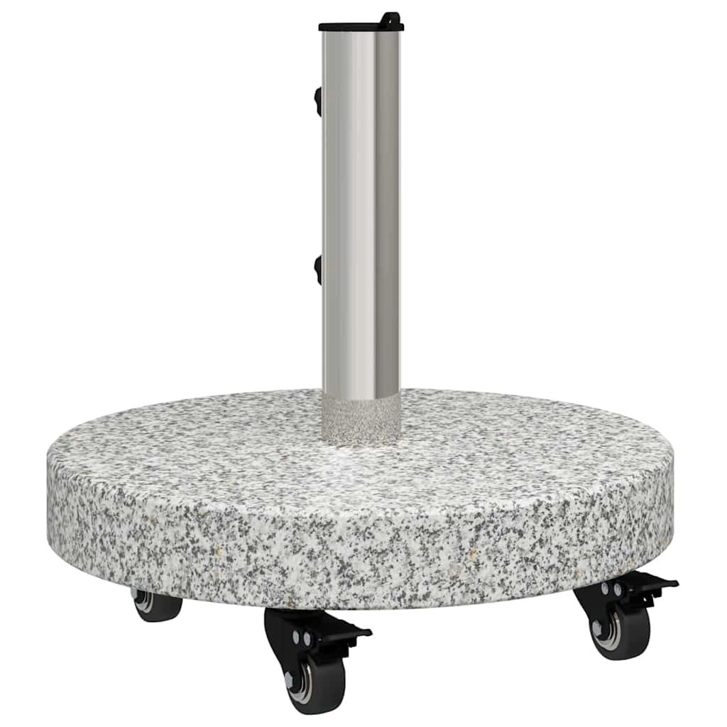 Base rotonda per ombrellone da esterno con ruote 45 x 45 x 45 cm in granito grigio codice 02_0058855