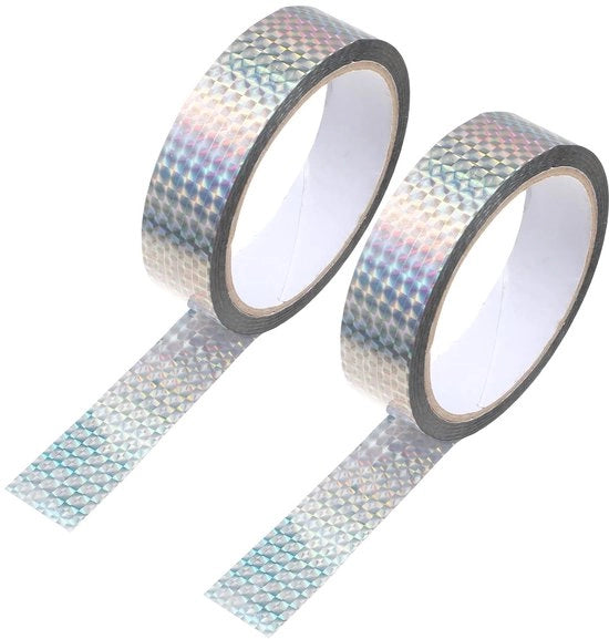 Tappetino Riflettente a Hologramma - 1 pollice, 54 metri - Tappetino Riflettente per Difendere contro Uccelli - Adesivo Riflettente Holografico per Difendere gli Uccelli - Adatto per l'Uso quotidiano in e fuori Casa & Progetti DIY