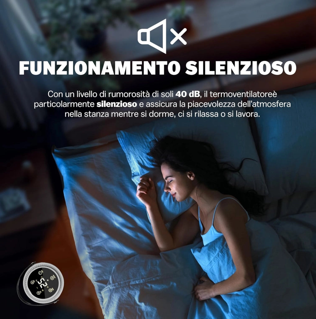 Termoventilatore da 2000W 15-35°C modalità Eco Teleocmando Display Touch LED Luminosi
