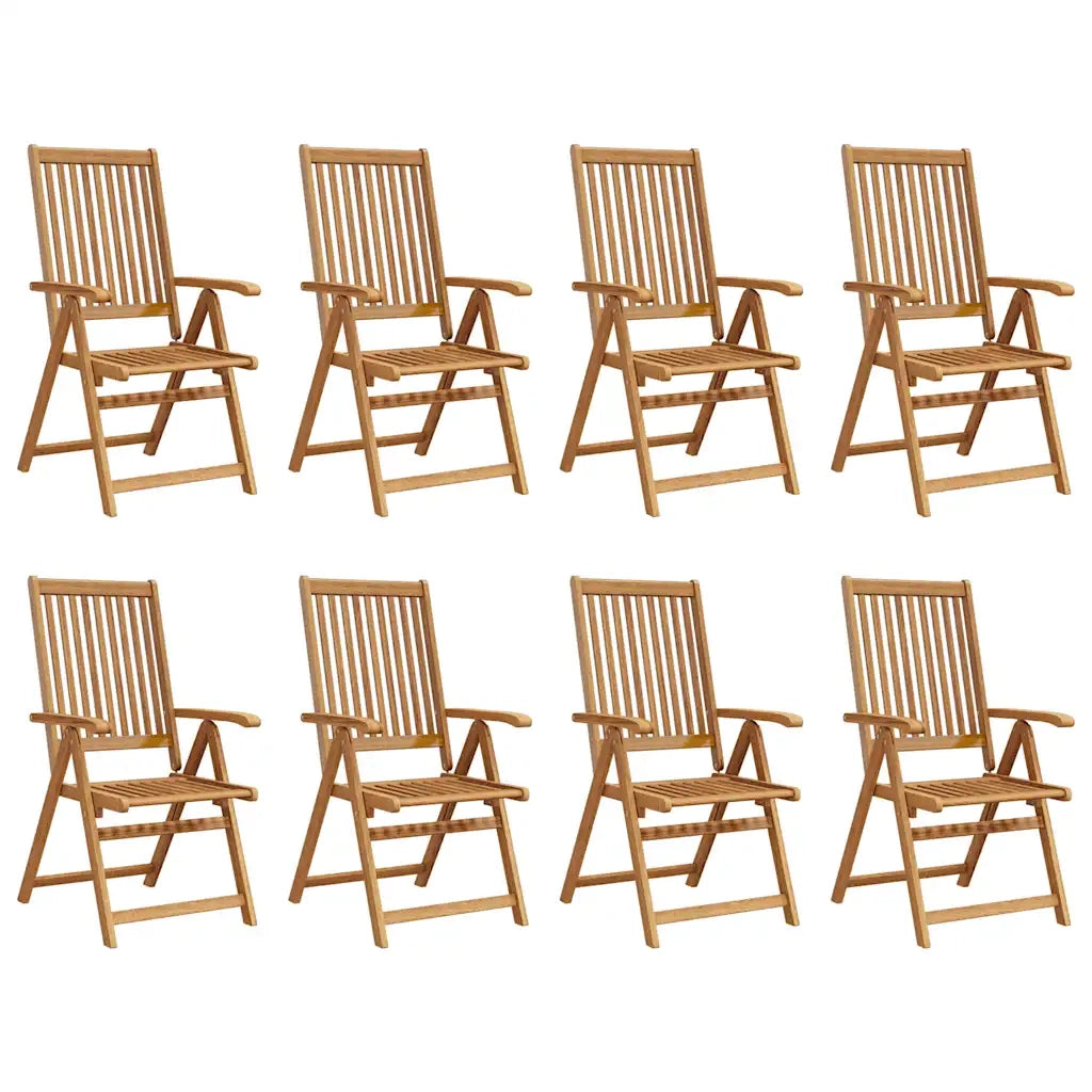 Sedie da Giardino Pieghevoli 8 pz in Legno Massello di Acacia