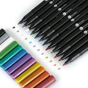 Stilografiche a matita metallica, 12 colori, punta 1-2 mm, matita metallica permanente per pietre, carte, album fotografici, vetro, metallo, legno, abbigliamento e ceramica