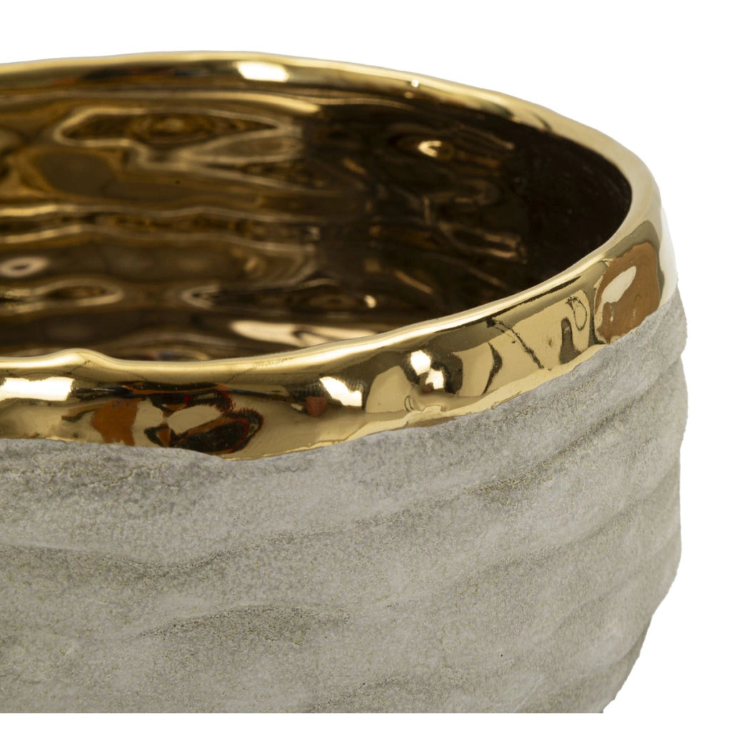 Set di 2 Vasi Decorativi VKH1020, Grigio, Ceramica, 22,5x22,5x10,5 cm