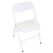 Sedia da Giardino Pieghevole Slim 44x45x79 h cm in Acciaio Bianca Lucida