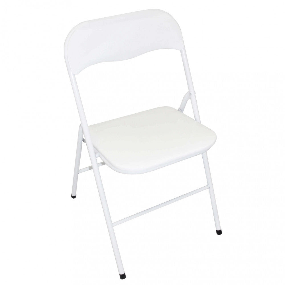 Sedia da Giardino Pieghevole Slim 44x45x79 h cm in Acciaio Bianca Lucida