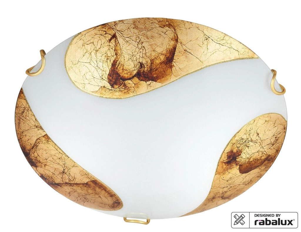 Plafoniera Rabalux Art Gold 30cm vetro bianco oro E27