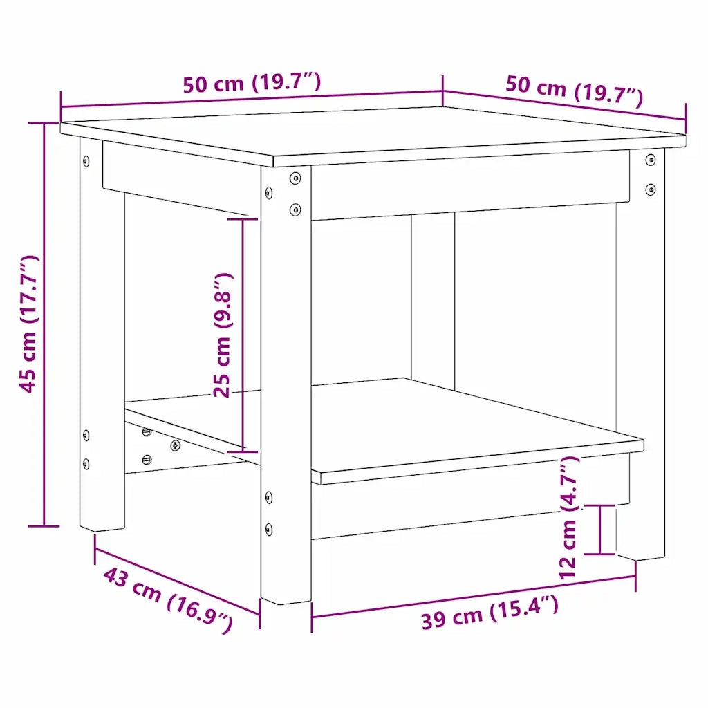 Tavolino da salotto Cera marrone 50 x 50 x 45 cm 858232
