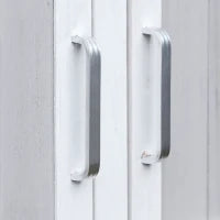 Casetta Porta Attrezzi in Legno di Abete a 3 Livelli con Tetto in Bitume, 77x58x175 cm, Grigio