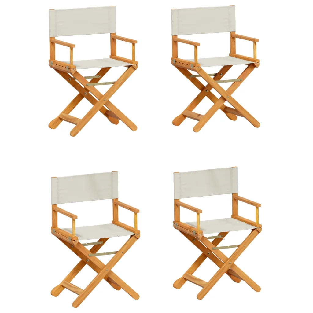vidaXL Sedie da Giardino Pieghevoli 4 pz Bianco Crema in Tessuto